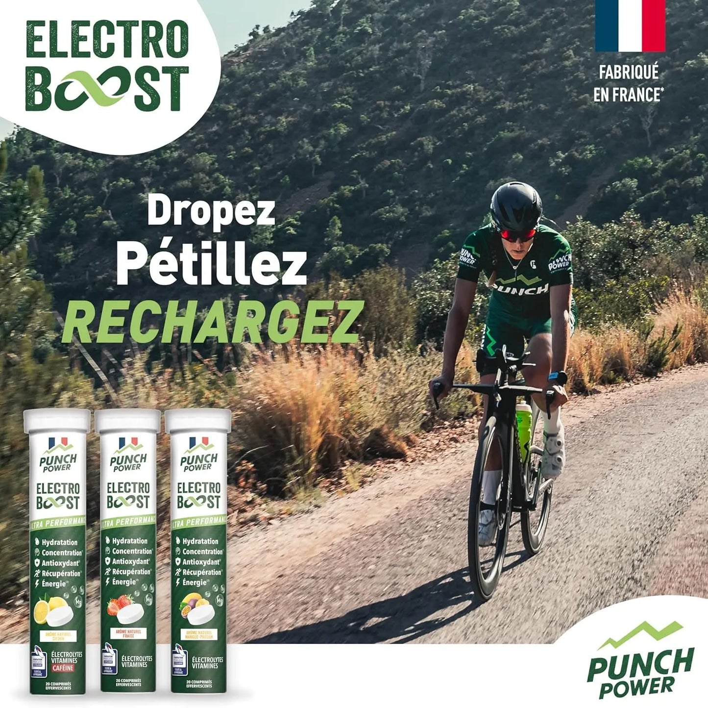 ELECTROLYTES HYDRATATION - Electrolyte - SANS SUCRE - Fabriqué En FRANCE- Vitamines, Minéraux, Magnesium, Cafeine - Pastille Hydratation Sport - 20 Pastilles Effervescentes Citron