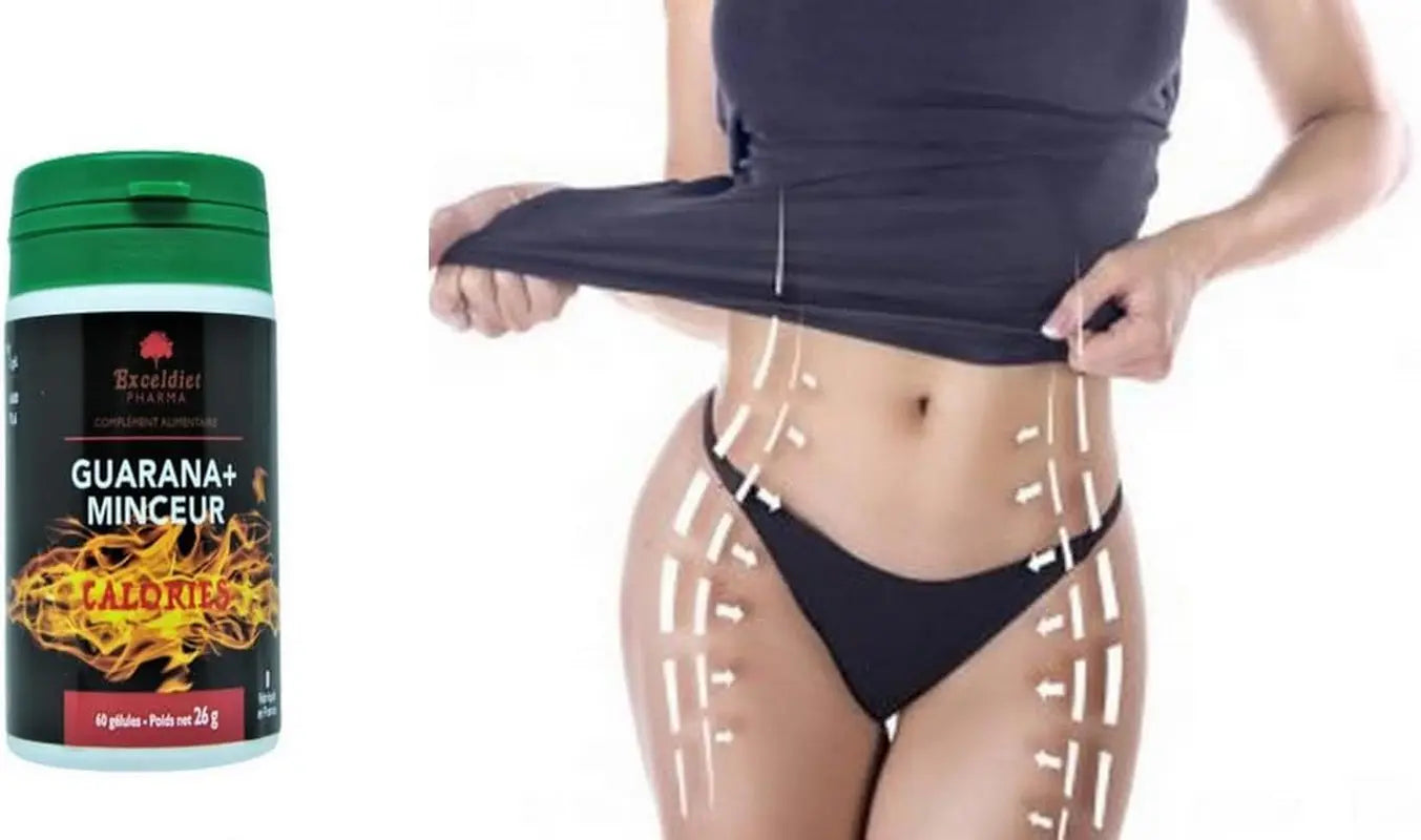 Brule Graisse - GUARANA + MINCEUR - Source Caféine Naturelle Et Riche En Antioxydants - Vitamine C - Perte De Poids Homme Et Femme - 60 Gélules Made in France