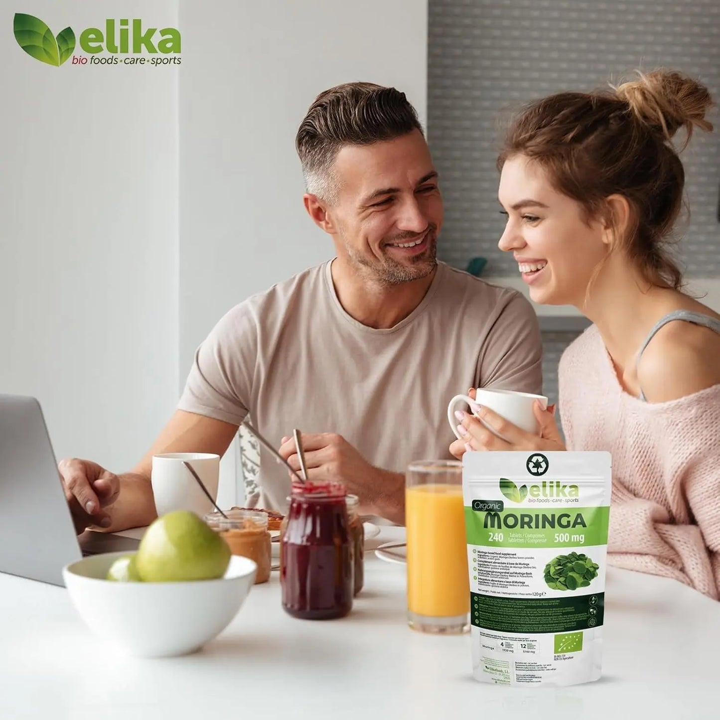 Moringa Oleifera Elikafoods® BIO. 240 Comprimés 500 Mg. Super Aliment Naturel: Vitamines, Protéines, Minéraux, Antioxydants. Energisant Naturel. Végétalien, Sans Gluten Et Sans Additifs.