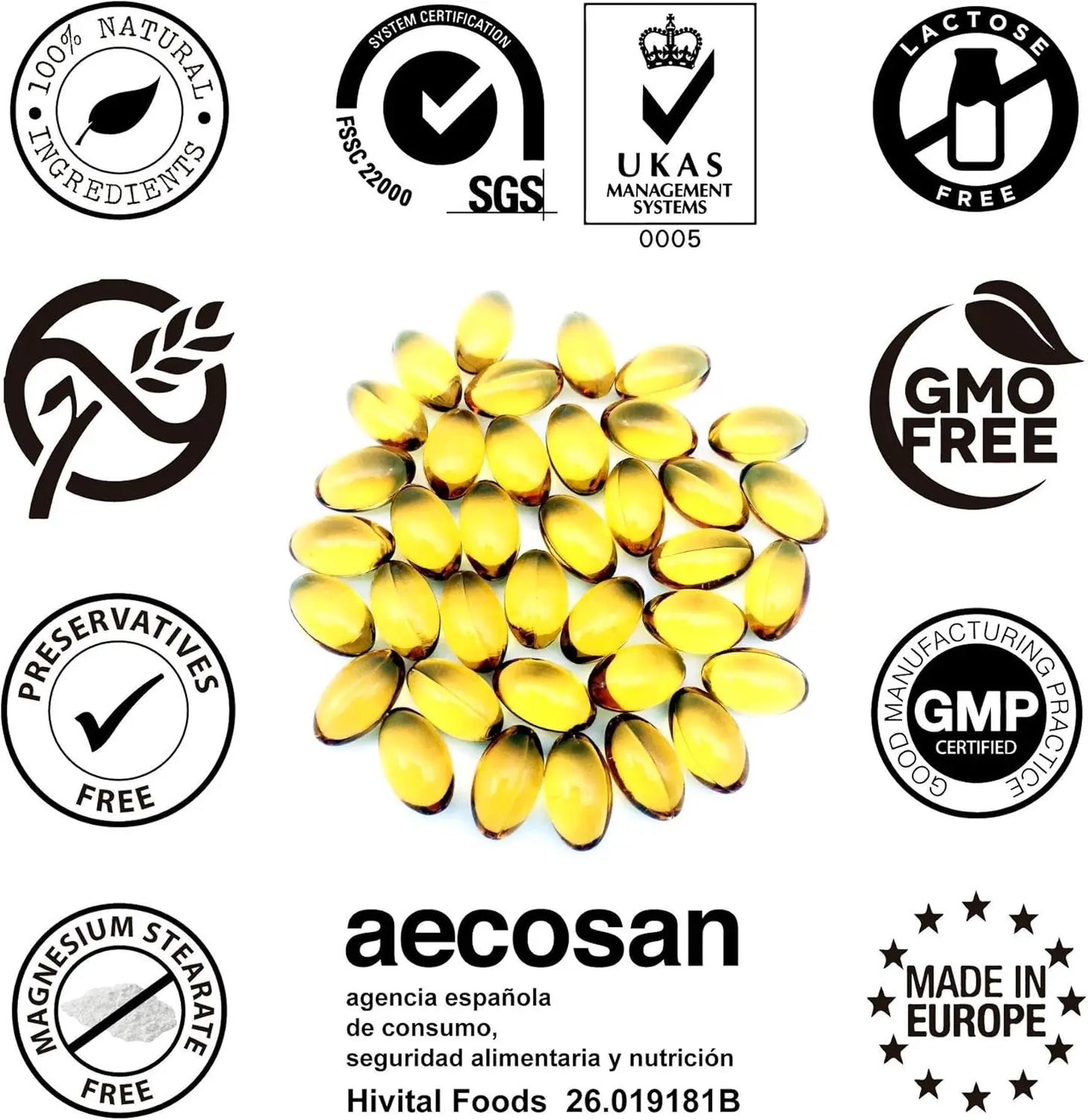 Vitamine E Naturelle 400 UI (D-Alpha Tocophérol). 200 Capsules D'Huile Pour plus De 6 Mois De Traitement. Fabriqué Avec 400 Mg De Vitamine E Naturelle. Fabriqué En Europe Par HIVITAL