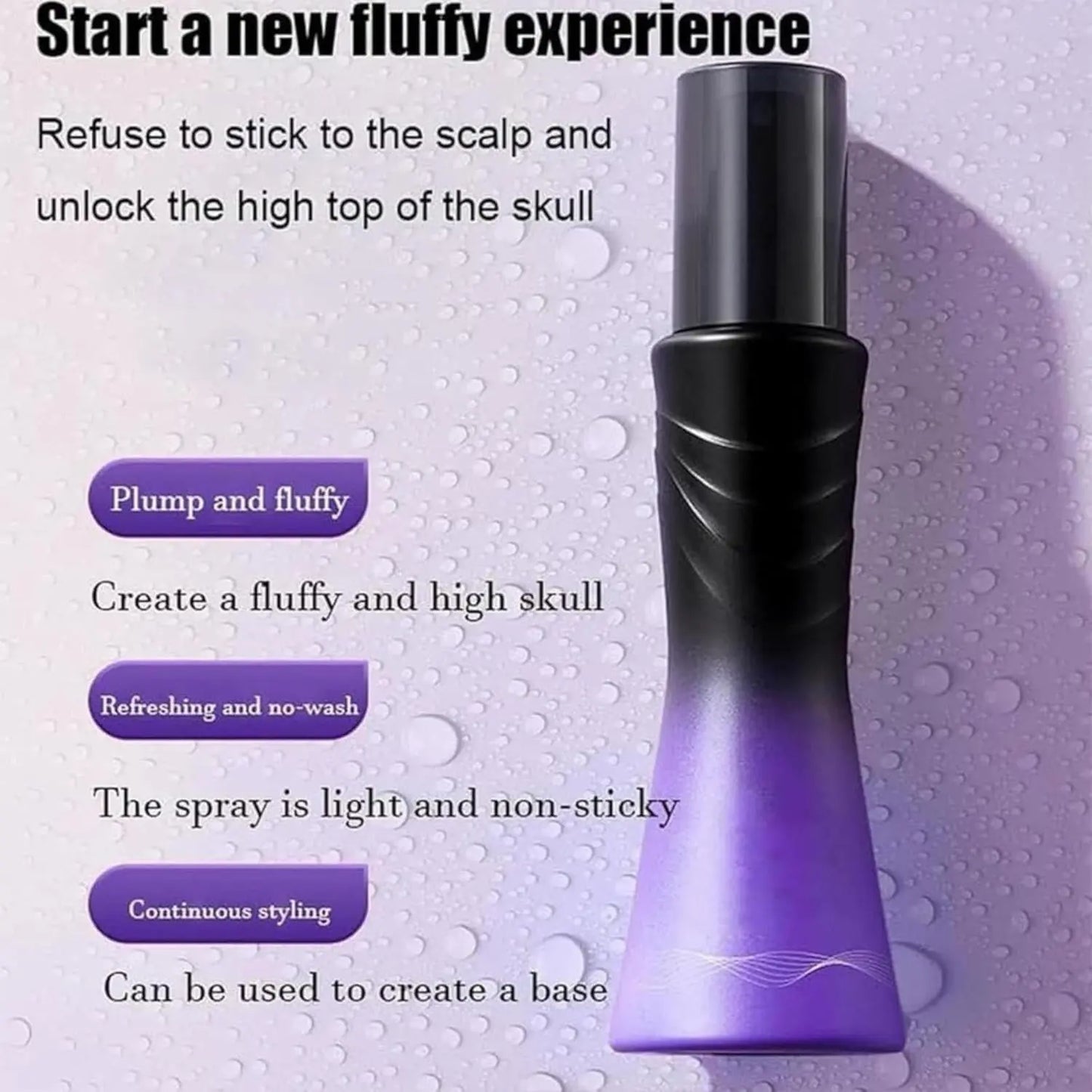 2 Pcs Leave-In Refreshing Voluminous Non-Sticky Spray for Hair Care, Non-Sticky Fluffy Spray for Hair Care, Leave in Conditioning Spray, No-Rinse Fluffy Spray