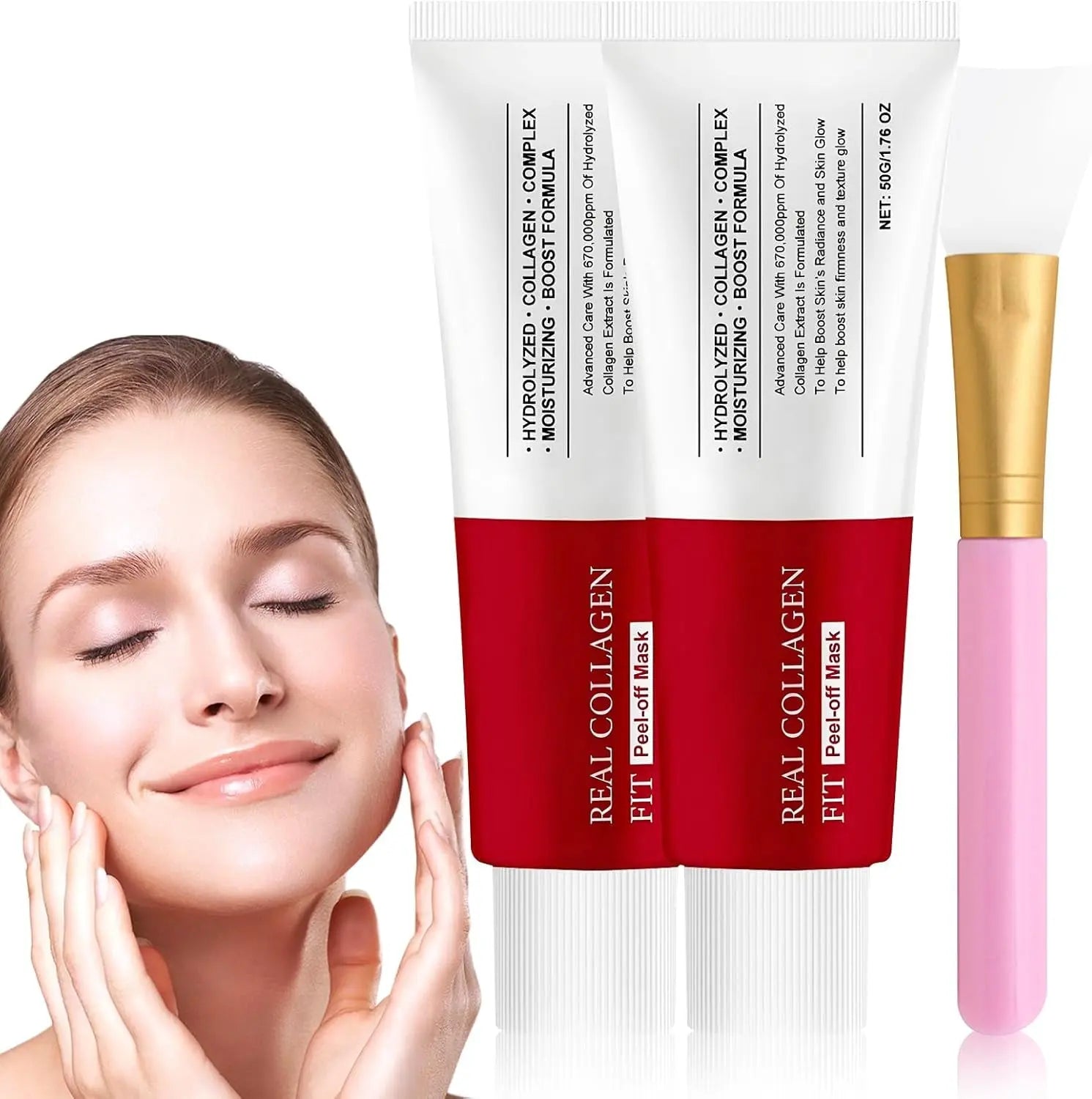 Masque Collagene Visage, Masque Coréen Bio Collagene, Masque Bio Collagene Visage Coréen, Real Collagen Fit, Collagen Wrapping Mask, Peel off Facial Mask for Elasticity