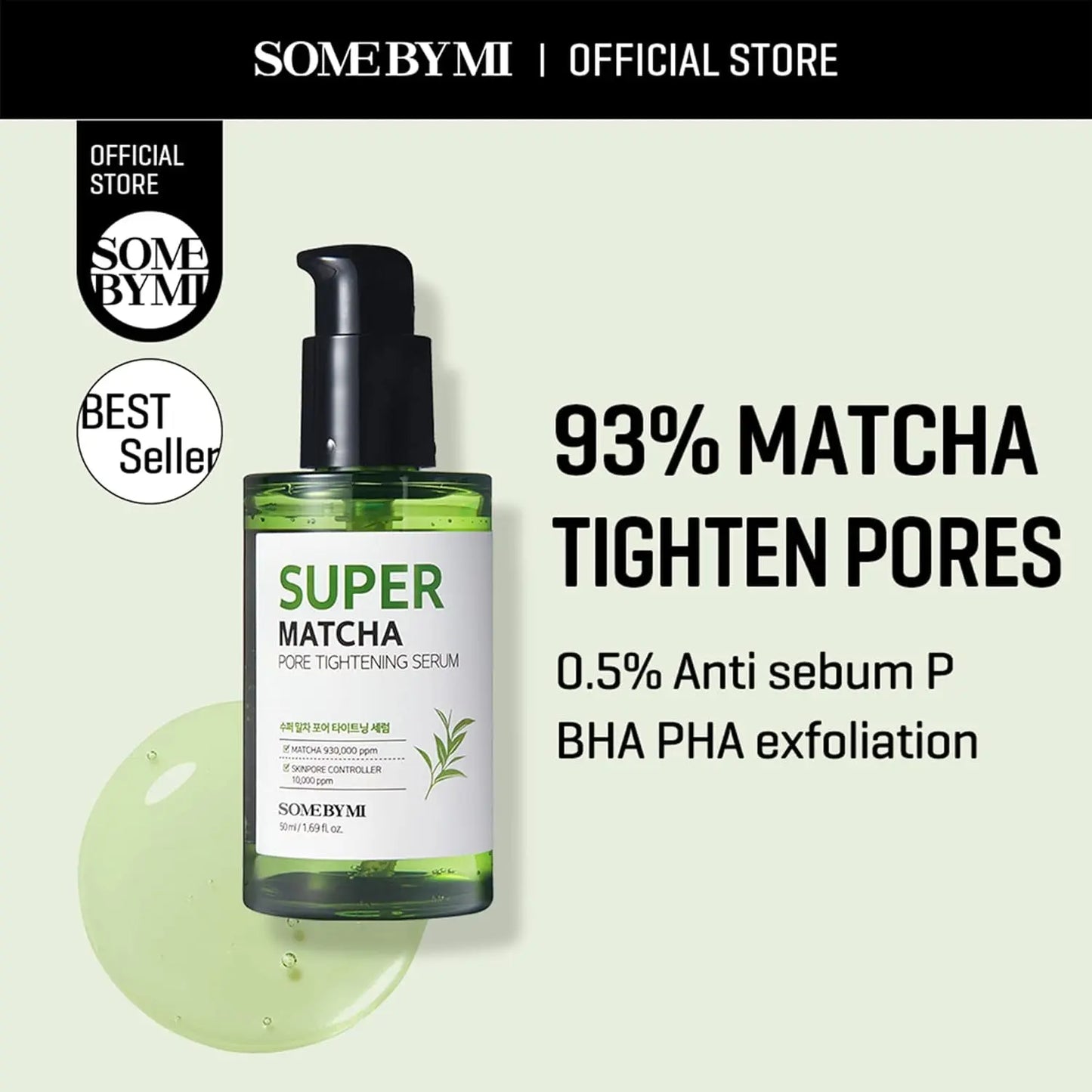 Sérum Raffermissant Les Pores Super Matcha - 1,69 Oz, 50 Ml - Fabriqué À Partir D'Eau De Match Pour Peaux Sensibles - Effet Hydratant Et Purifiant Pour La Peau