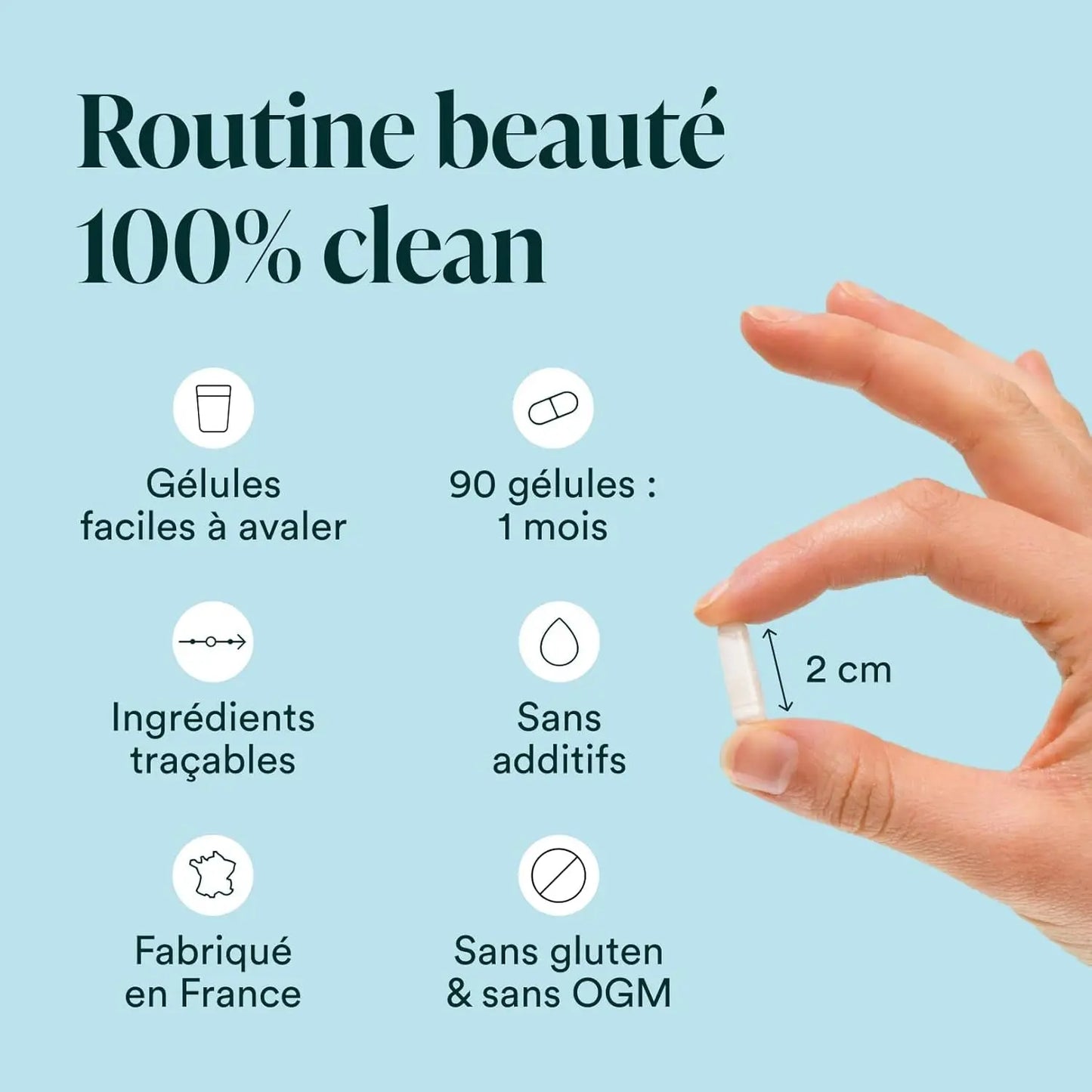 Collagène Marin + Acide Hyaluronique, 1000 Mg De Collagene Pur Hydrolysé Type 1 & 3, Avec Vitamine C, Zinc Et Biotine, Beauté De La Peau, Cheveux Et Ongles, 90 Gélules