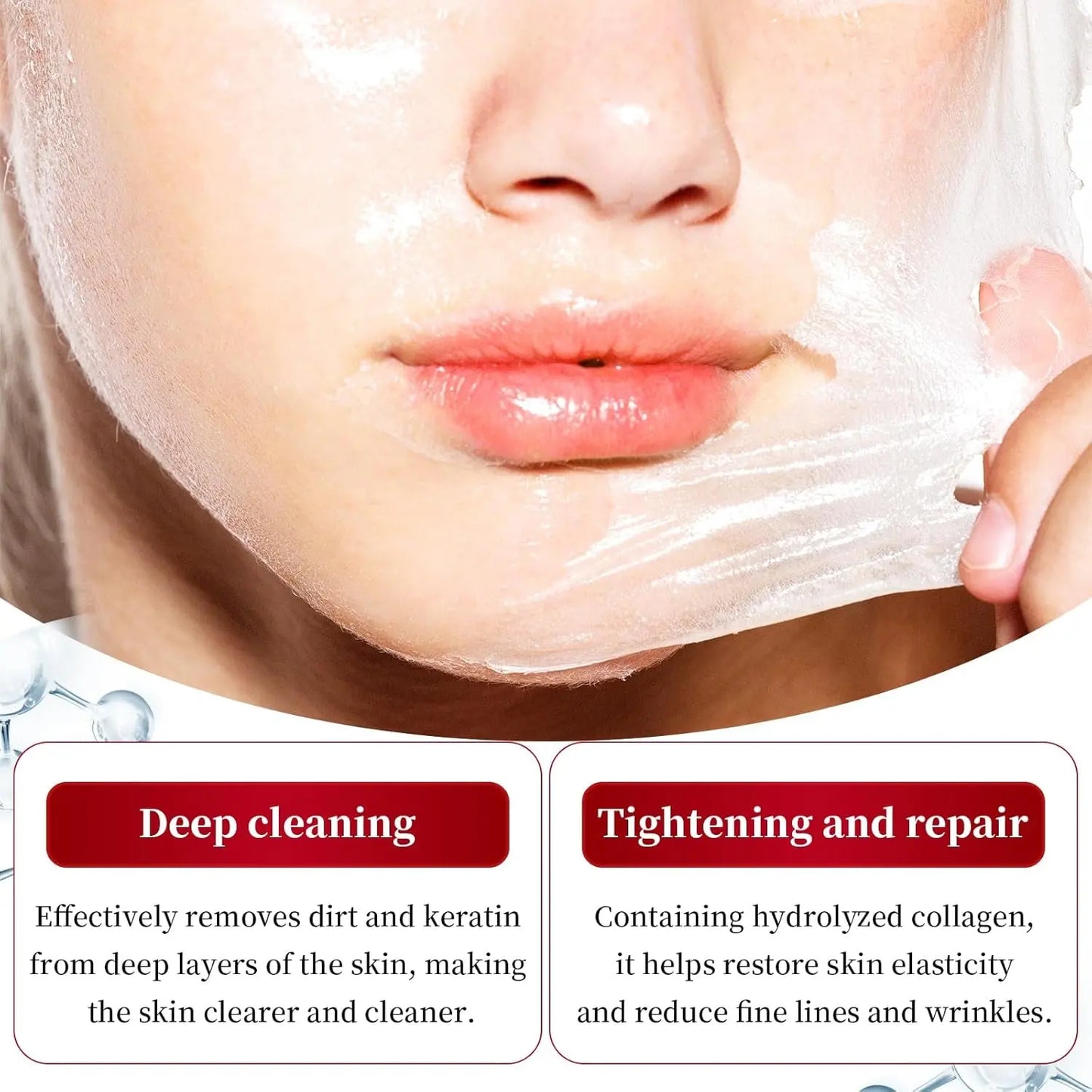 Masque Collagene Visage, Masque Coréen Bio Collagene, Masque Bio Collagene Visage Coréen, Real Collagen Fit, Collagen Wrapping Mask, Peel off Facial Mask for Elasticity