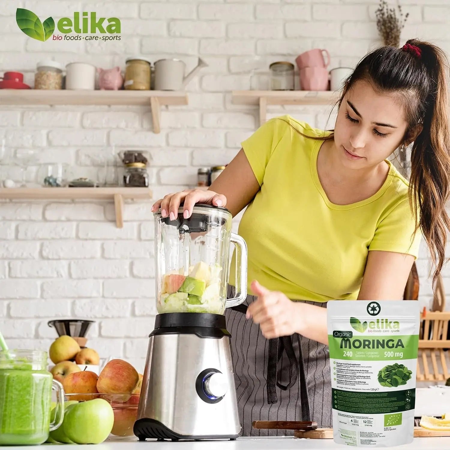 Moringa Oleifera Elikafoods® BIO. 240 Comprimés 500 Mg. Super Aliment Naturel: Vitamines, Protéines, Minéraux, Antioxydants. Energisant Naturel. Végétalien, Sans Gluten Et Sans Additifs.