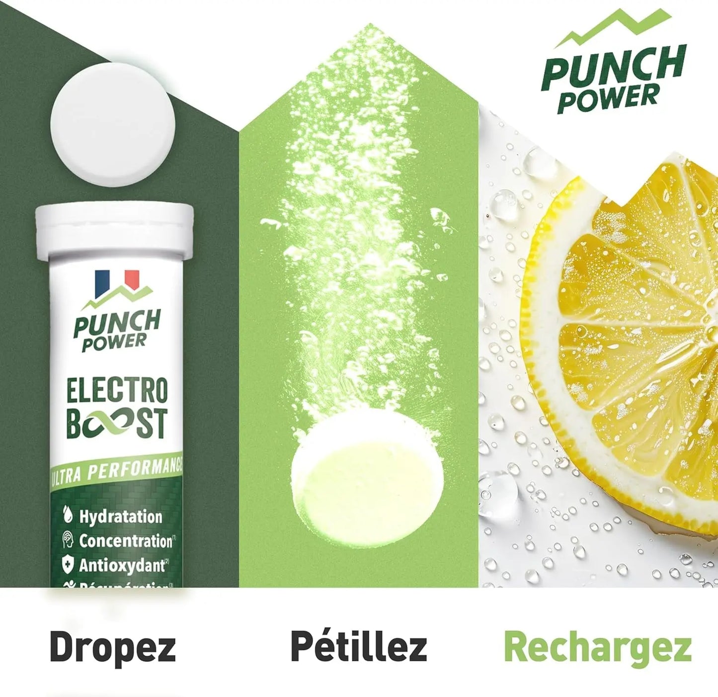 ELECTROLYTES HYDRATATION - Electrolyte  - SANS SUCRE - Fabriqué En FRANCE- Vitamines, Minéraux, Magnesium, Cafeine - Pastille Hydratation Sport - 20 Pastilles Effervescentes Citron