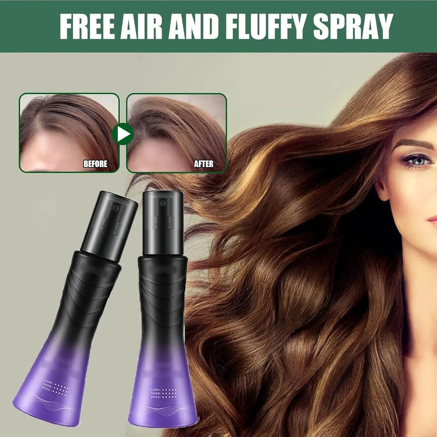 2 Pcs Leave-In Refreshing Voluminous Non-Sticky Spray for Hair Care, Non-Sticky Fluffy Spray for Hair Care, Leave in Conditioning Spray, No-Rinse Fluffy Spray