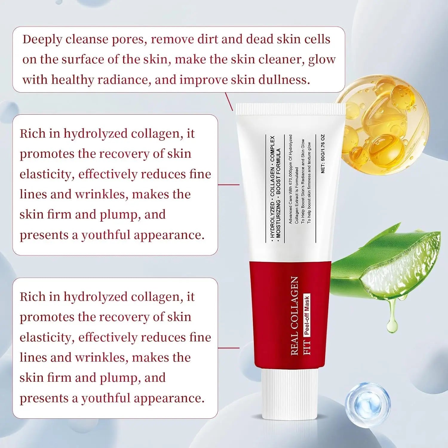 Masque Collagene Visage, Masque Coréen Bio Collagene, Masque Bio Collagene Visage Coréen, Real Collagen Fit, Collagen Wrapping Mask, Peel off Facial Mask for Elasticity