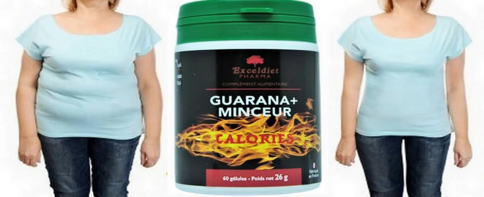 Brule Graisse - GUARANA + MINCEUR - Source Caféine Naturelle Et Riche En Antioxydants - Vitamine C - Perte De Poids Homme Et Femme - 60 Gélules Made in France